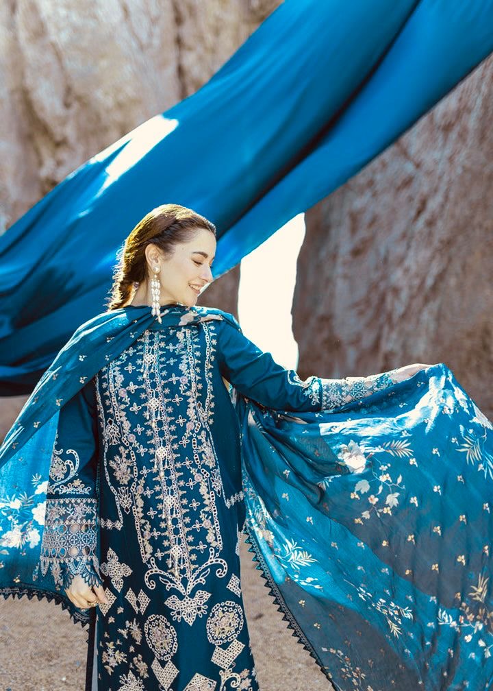 QALAMKAR 3PC LAWN EMBROIDERED UNSTITCHED COLLECTION CODE