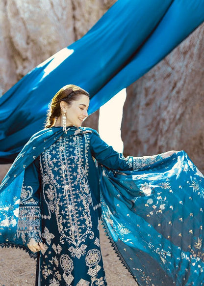 QALAMKAR 3PC LAWN EMBROIDERED UNSTITCHED COLLECTION CODE