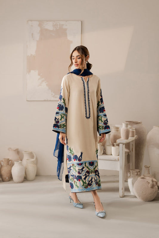 VINTAGE LUXURY 3PCS DHANAK UNSTITCHED COLLECTION